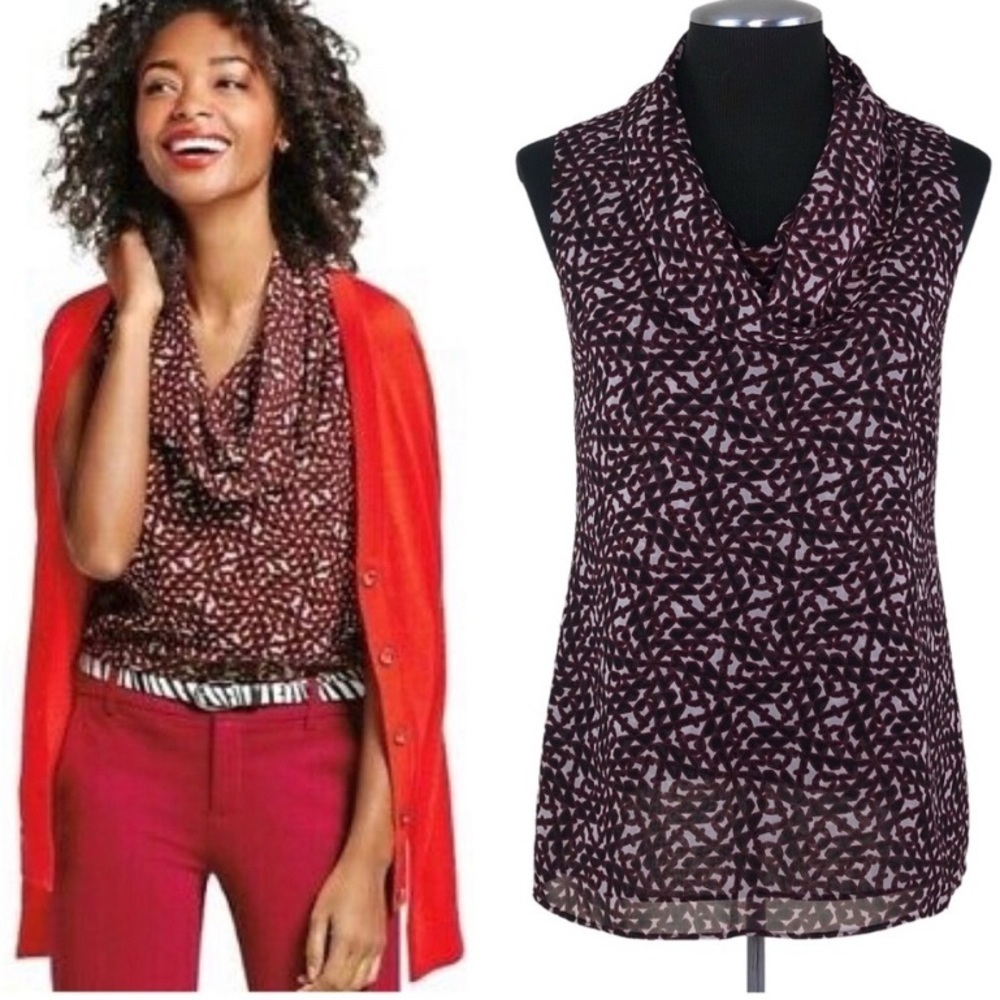 Cabi Venus Top Sleeveless Cowl Neck Blouse Size Medium Lined EUC